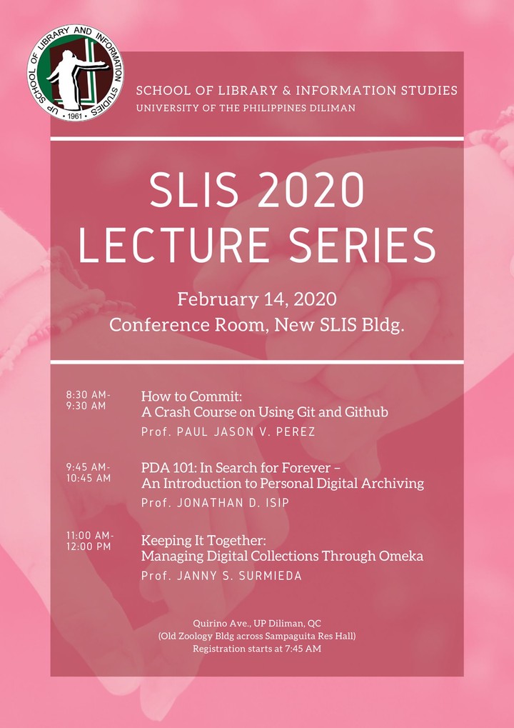 Poster for the 2020 UP SLIS Lecture Series