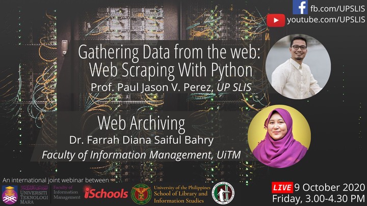 Poster for the Joint Webinar between UP SLIS and UiTM